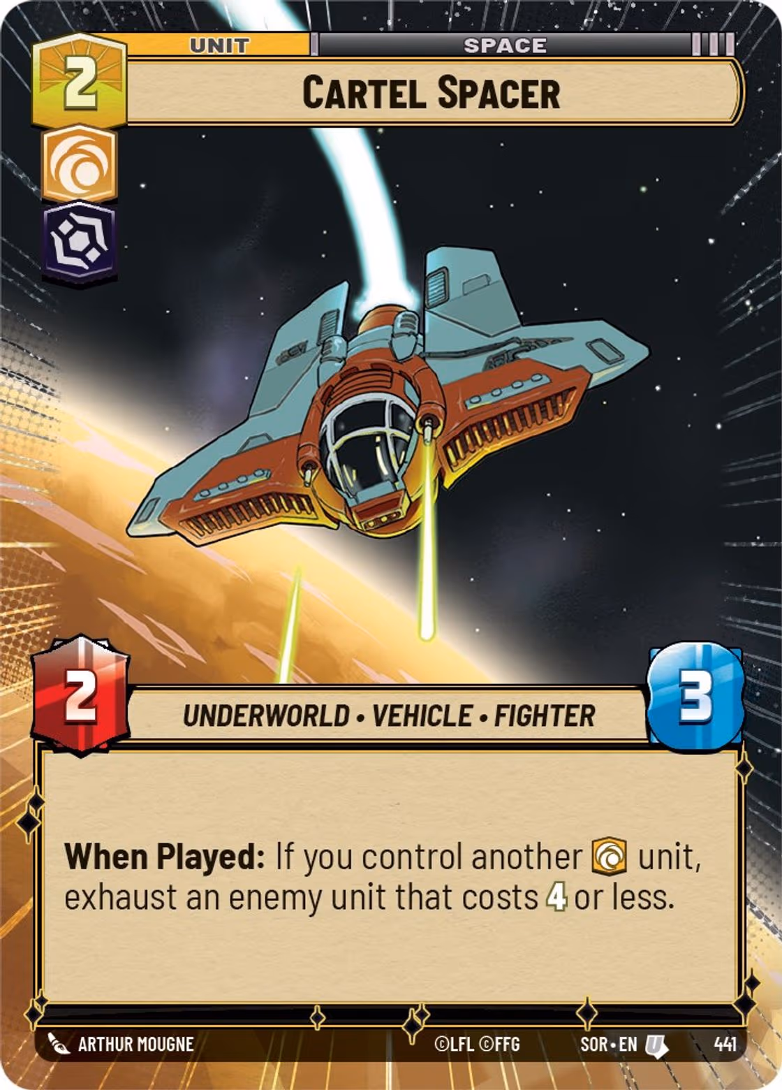 Cartel Spacer SOR-441 Hyperspace Star Wars Unlimited card