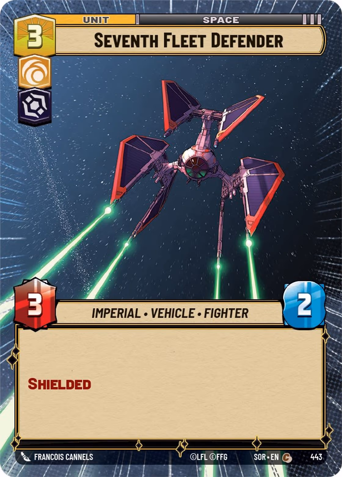 Seventh Fleet Defender SOR-443 Hyperspace Star Wars Unlimited card