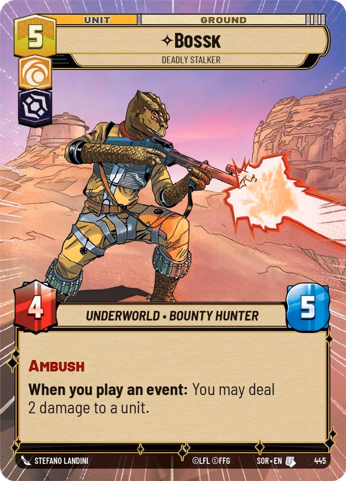 Bossk - Deadly Stalker SOR-445 Hyperspace Star Wars Unlimited card
