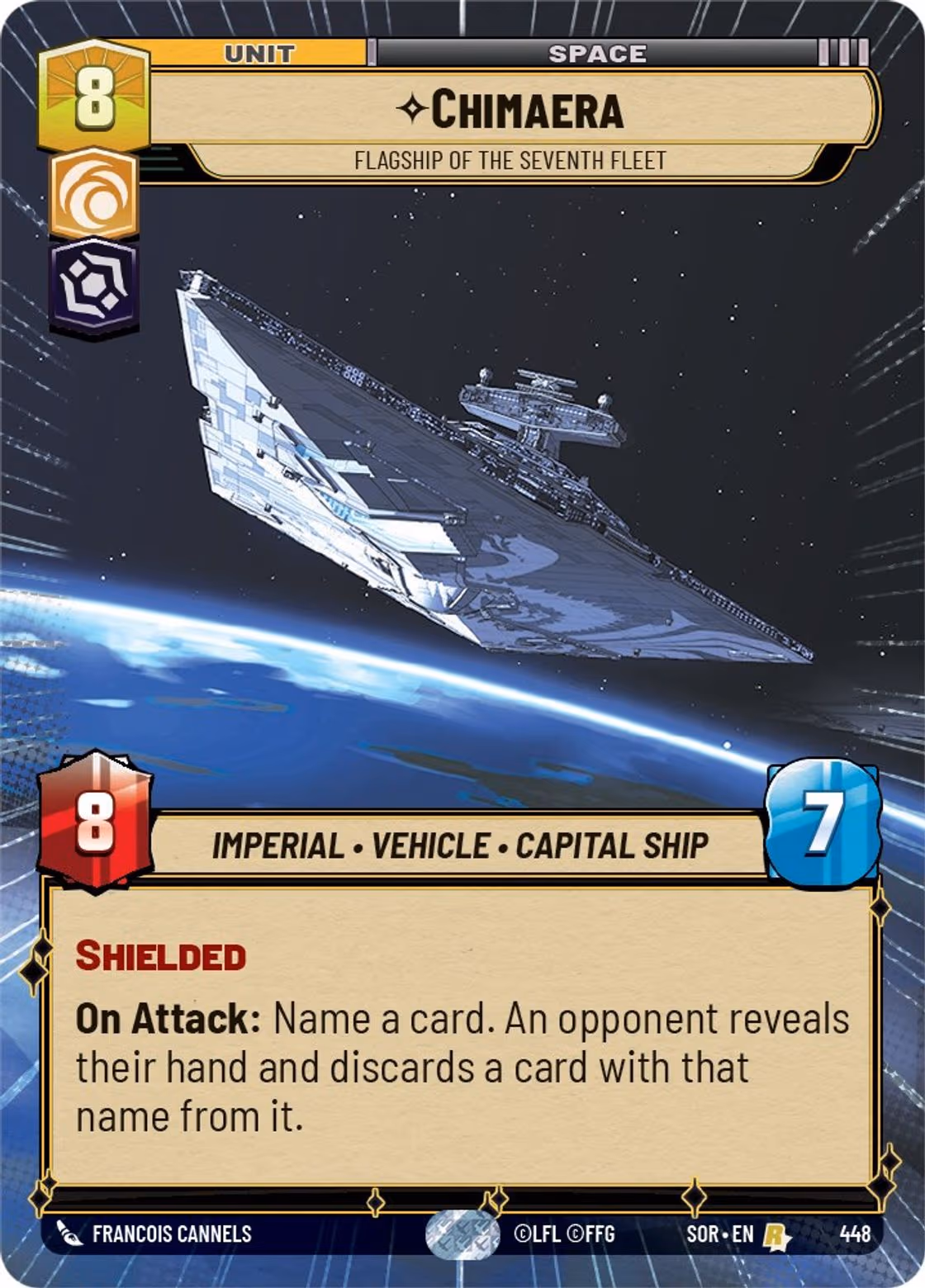 Chimaera - Flagship of the Seventh Fleet SOR-448 Hyperspace Star Wars Unlimited card