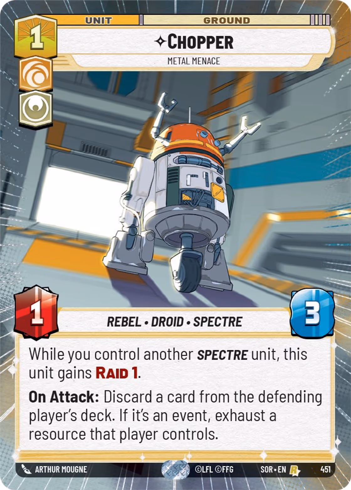 Chopper - Metal Menace SOR-451 Hyperspace Star Wars Unlimited card