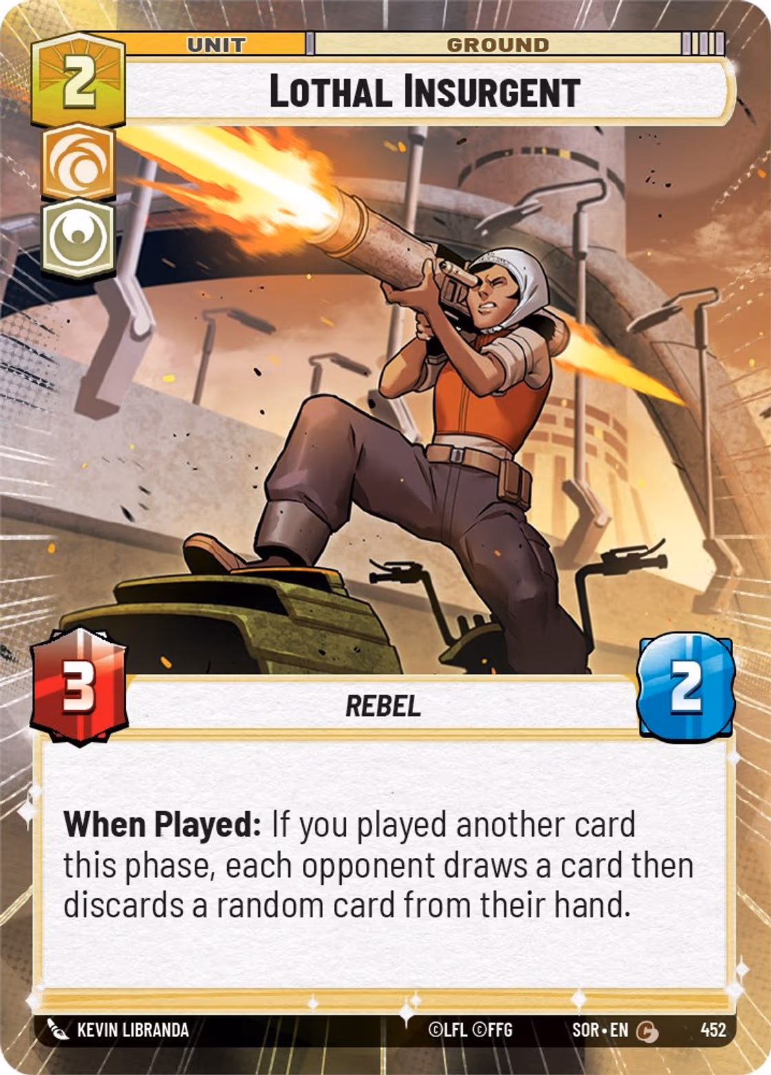 Lothal Insurgent SOR-452 Hyperspace Star Wars Unlimited card