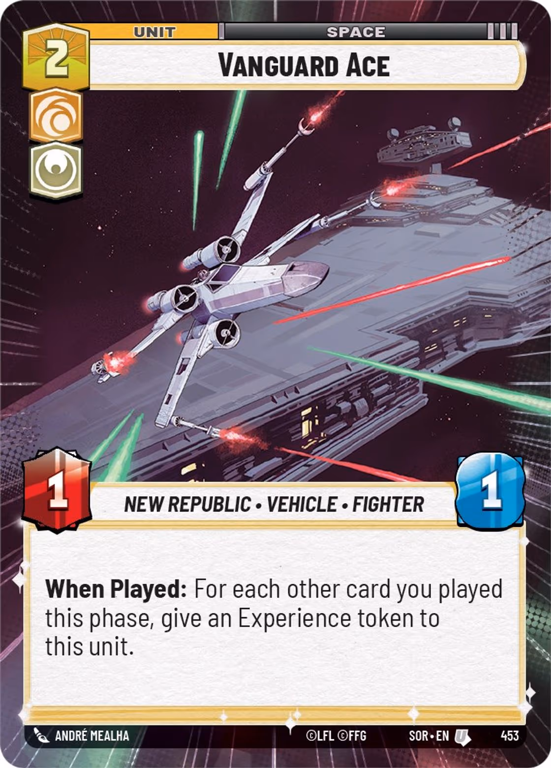 Vanguard Ace SOR-453 Hyperspace Star Wars Unlimited card
