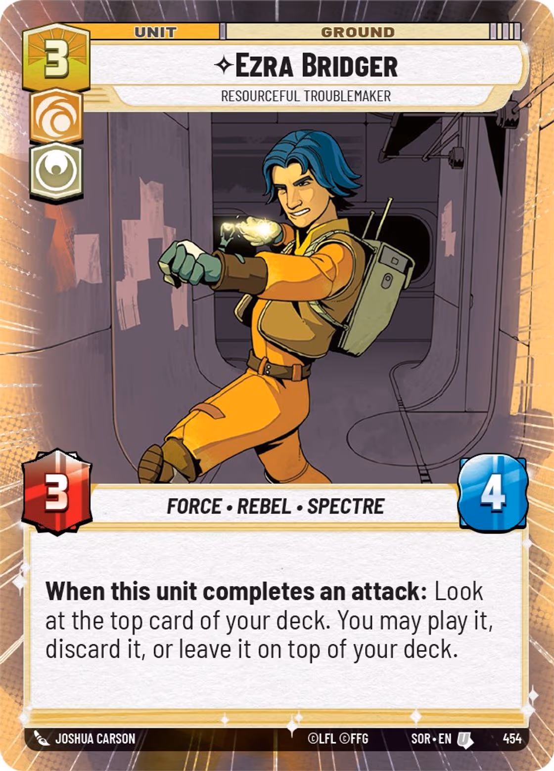 Ezra Bridger - Resourceful Troublemaker SOR-454 Hyperspace Star Wars Unlimited card