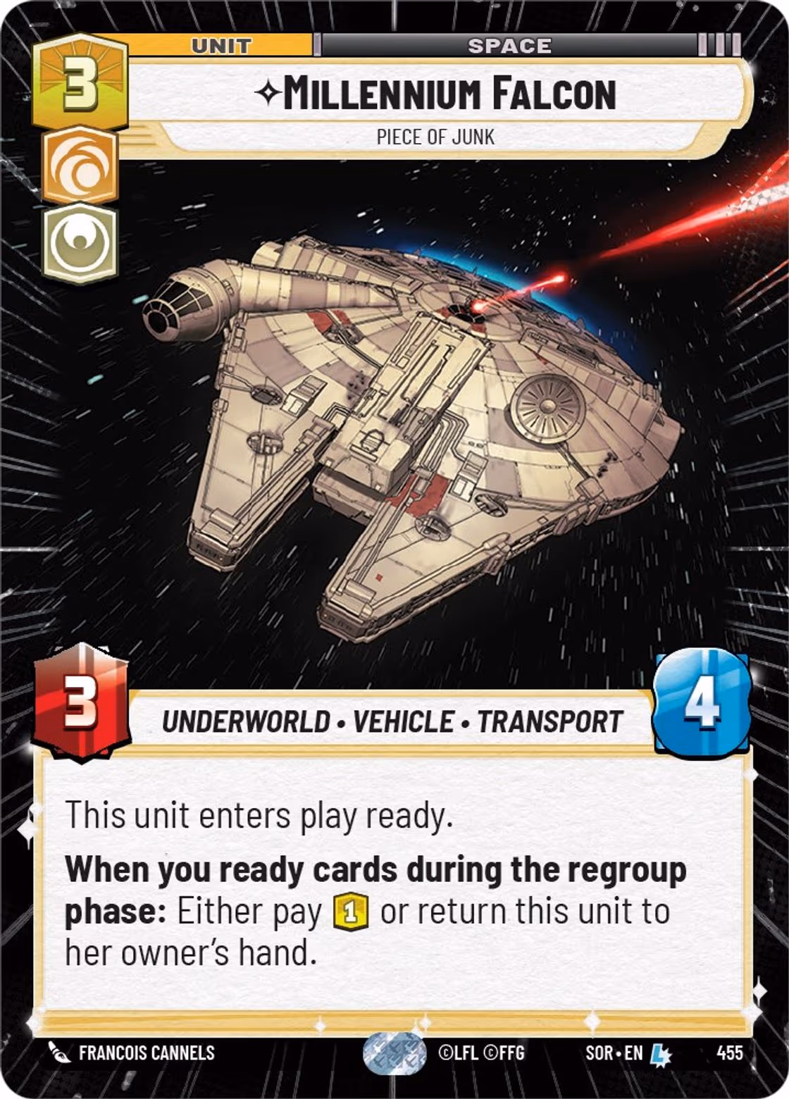 Millennium Falcon - Piece Of Junk SOR-455 Hyperspace Star Wars Unlimited card