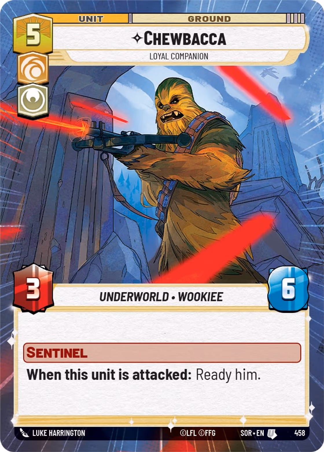 Chewbacca - Loyal Companion SOR-458 Hyperspace Star Wars Unlimited card