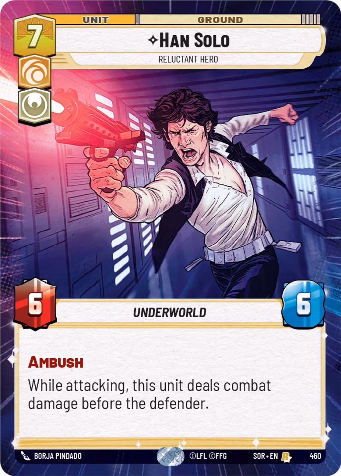 Han Solo - Reluctant Hero SOR-460 Hyperspace Star Wars Unlimited card
