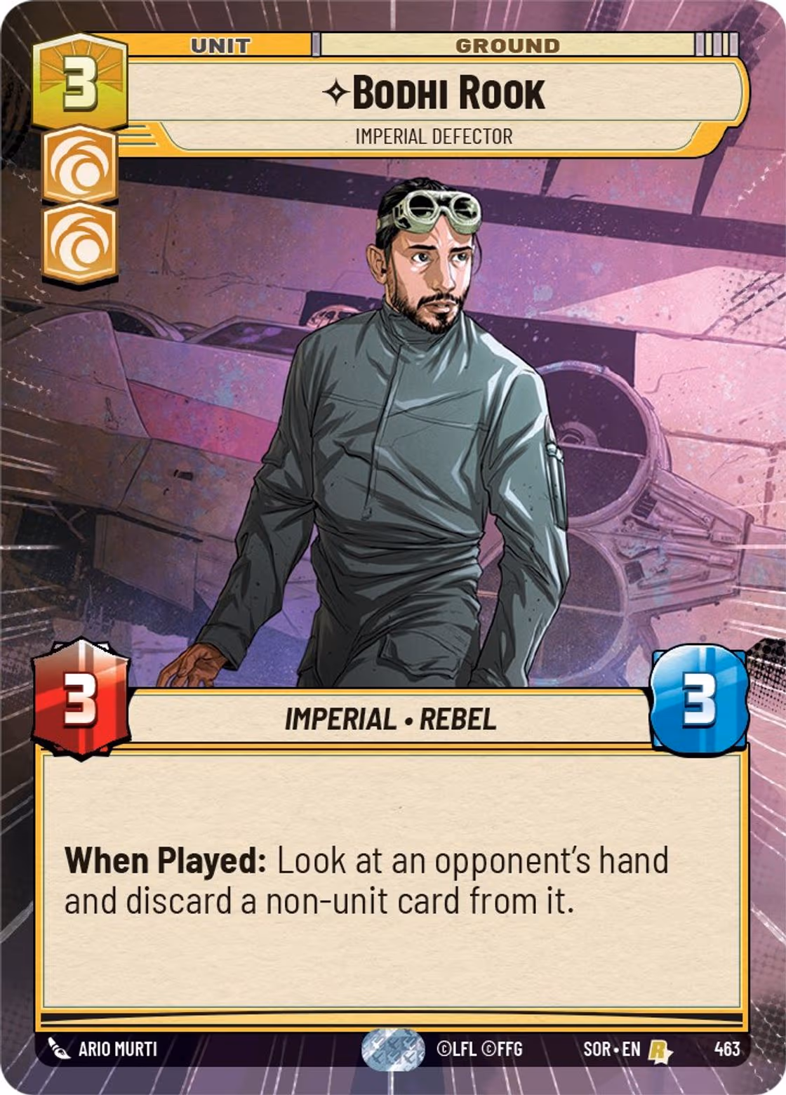 Bodhi Rook - Imperial Defector SOR-463 Hyperspace Star Wars Unlimited card