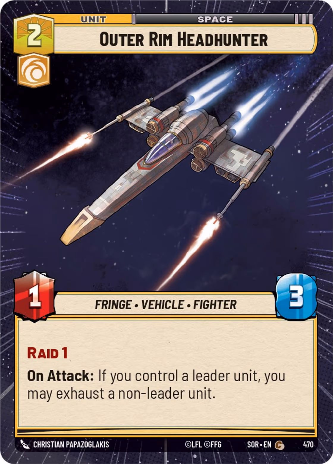 Outer Rim Headhunter SOR-470 Hyperspace Star Wars Unlimited card