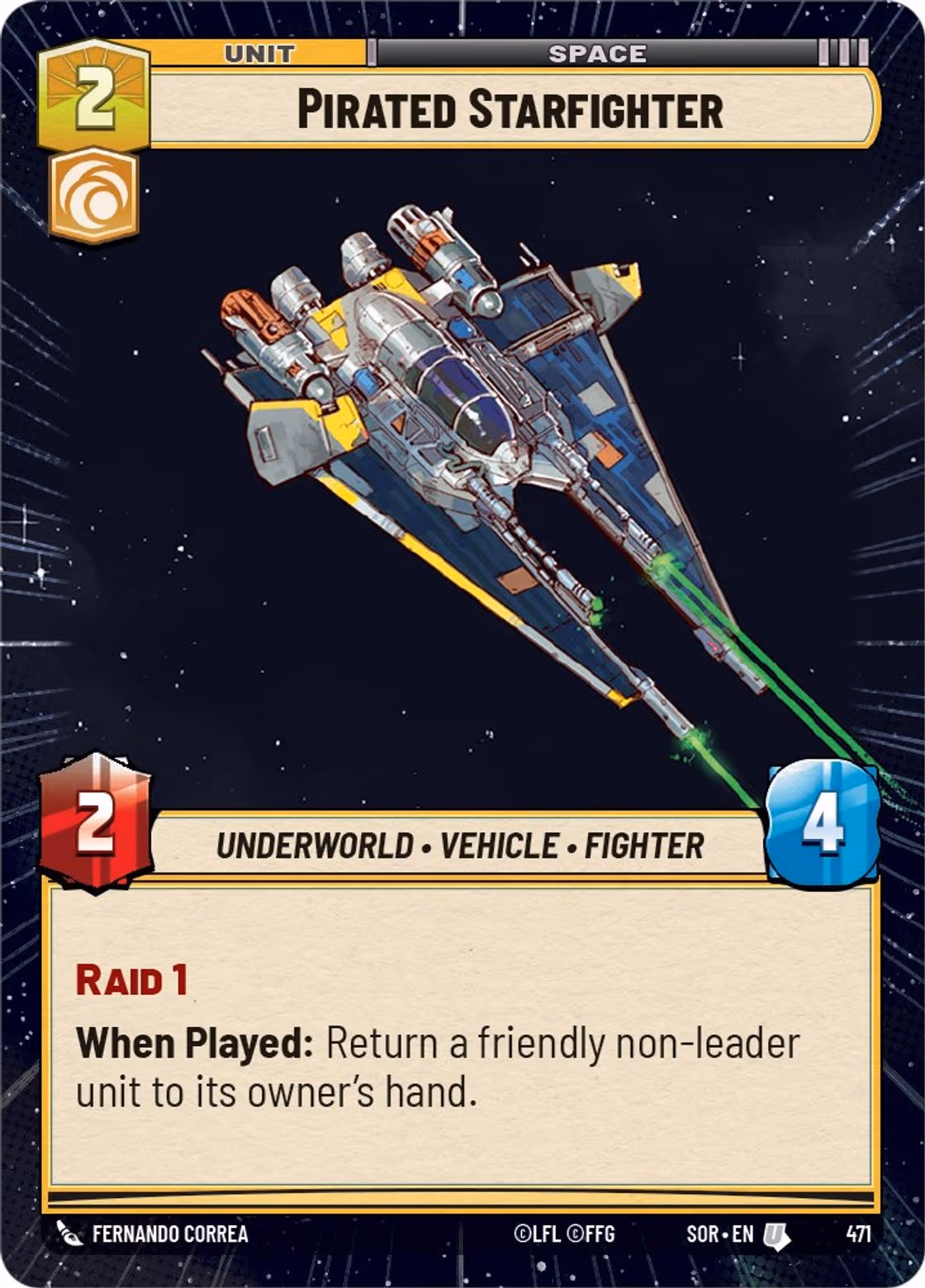 Pirated Starfighter SOR-471 Hyperspace Star Wars Unlimited card