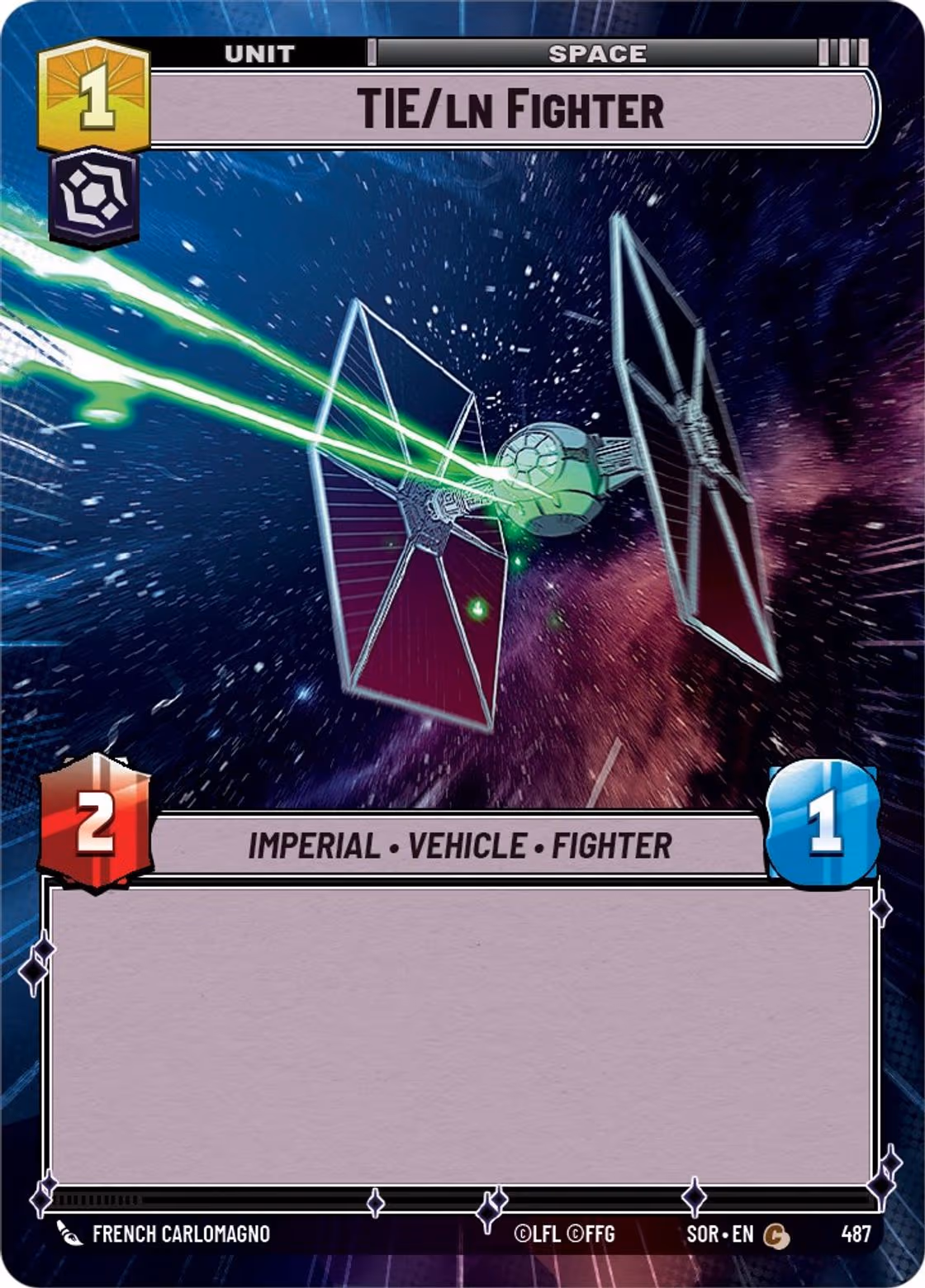 TIE/ln Fighter SOR-487 Hyperspace Star Wars Unlimited card