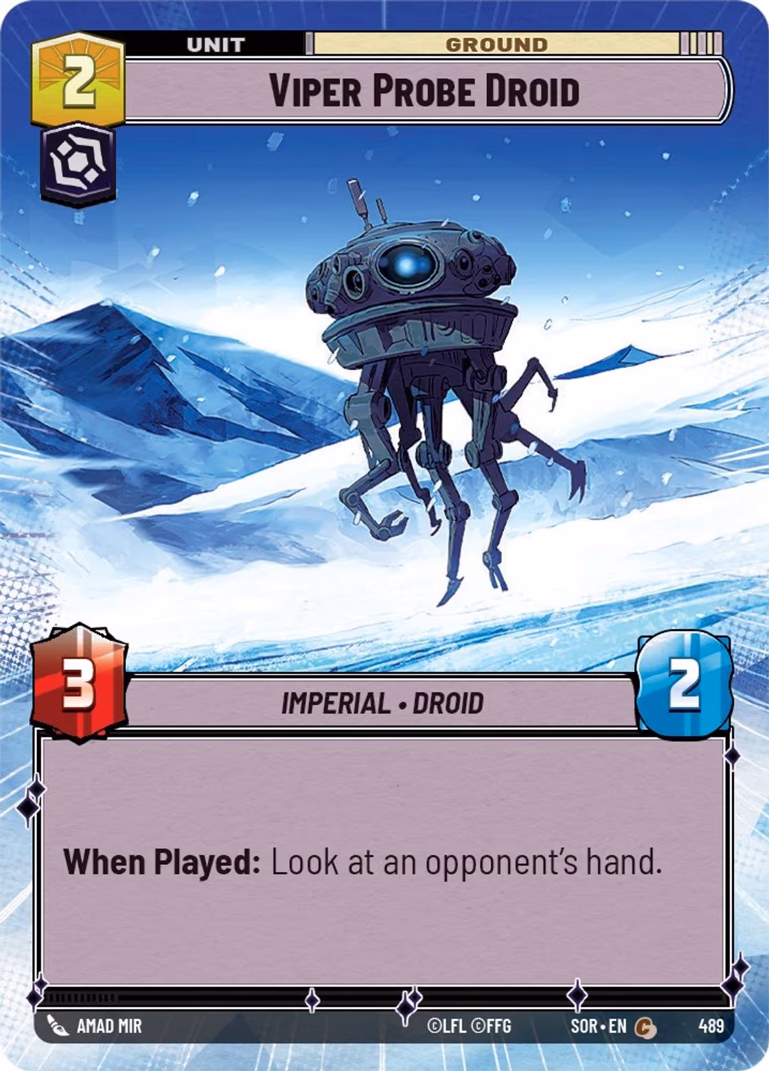 Viper Probe Droid SOR-489 Hyperspace Star Wars Unlimited card