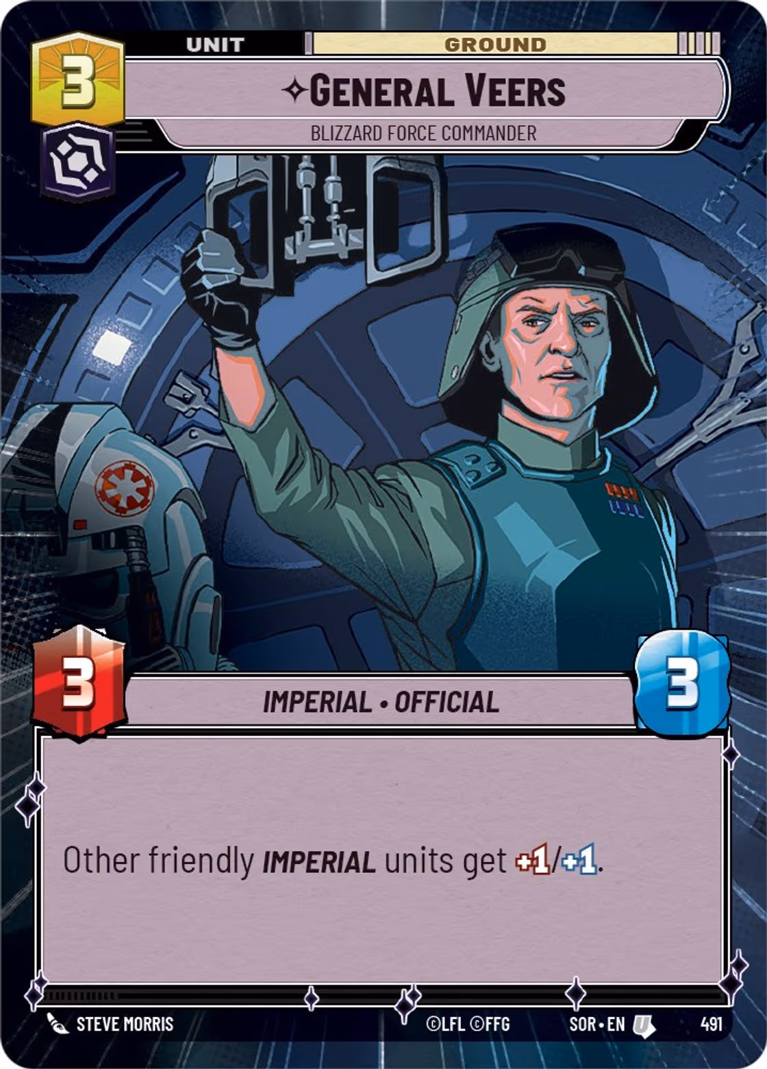 General Veers - Blizzard Force Commander SOR-491 Hyperspace Star Wars Unlimited card