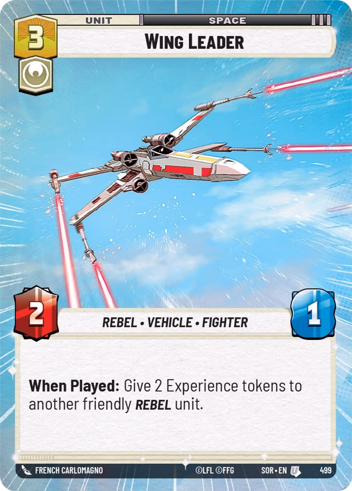 Wing Leader SOR-499 Hyperspace Star Wars Unlimited card