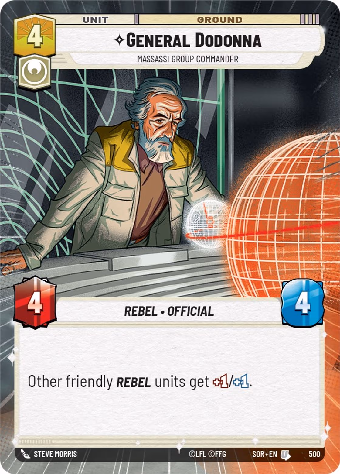General Dodonna - Massassi Group Commander SOR-500 Hyperspace Star Wars Unlimited card