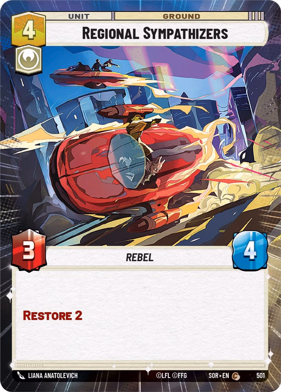 Regional Sympathizers SOR-501 Hyperspace Star Wars Unlimited card