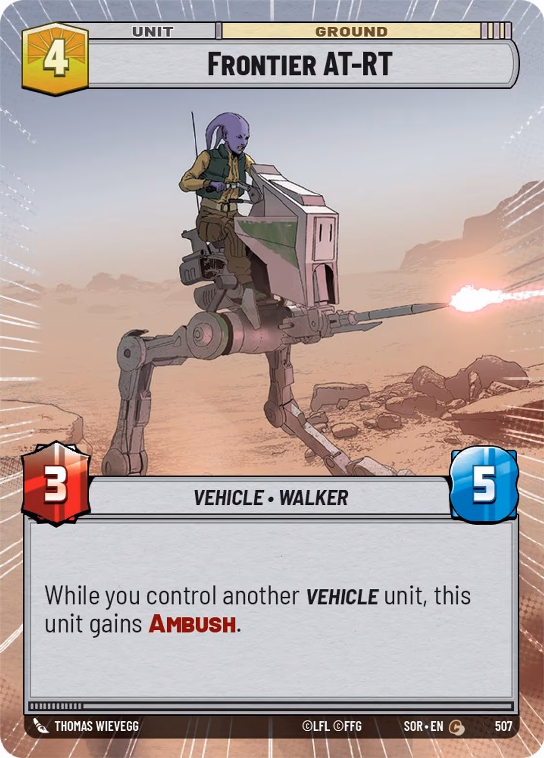 Frontier AT-RT SOR-507 Hyperspace Star Wars Unlimited card