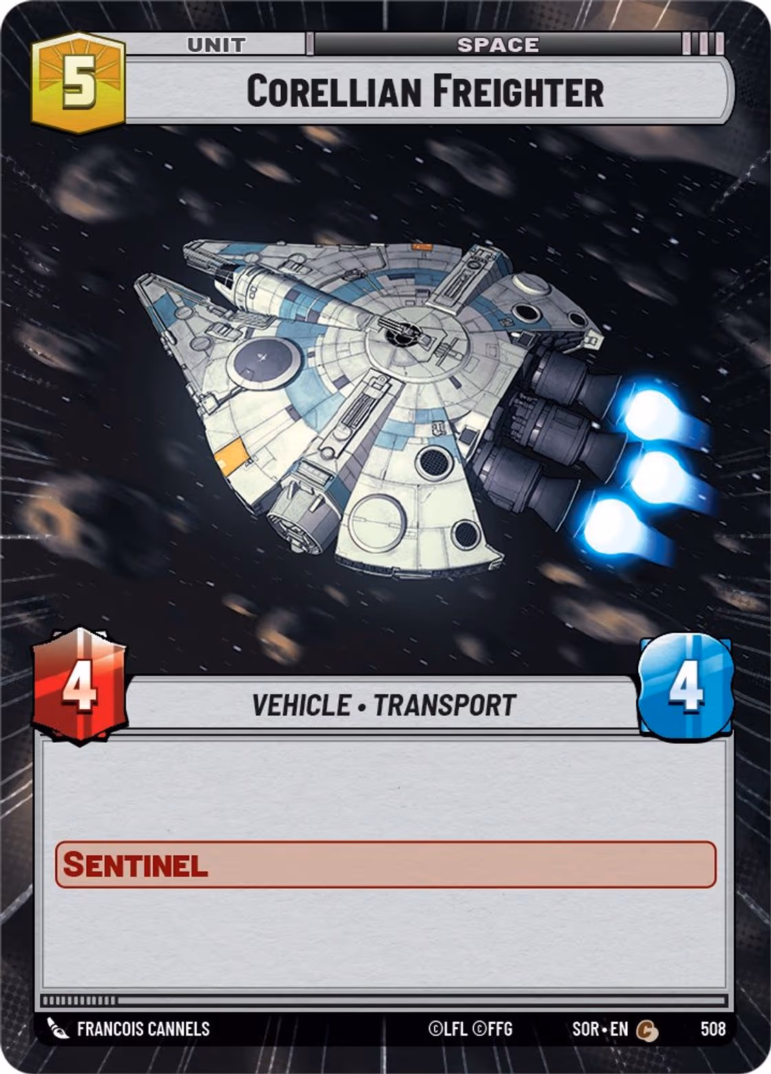 Corellian Freighter SOR-508 Hyperspace Star Wars Unlimited card