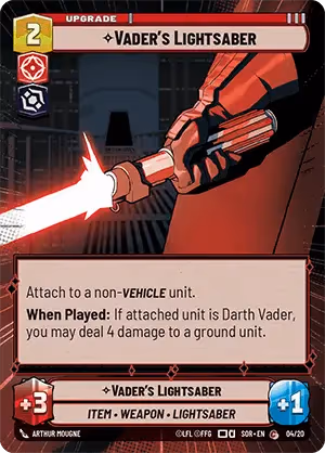 Vader's Lightsaber SOROP-004 Star Wars Unlimited card