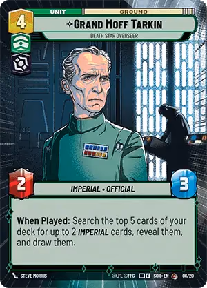 Grand Moff Tarkin - Death Star Overseer SOROP-006 Star Wars Unlimited card