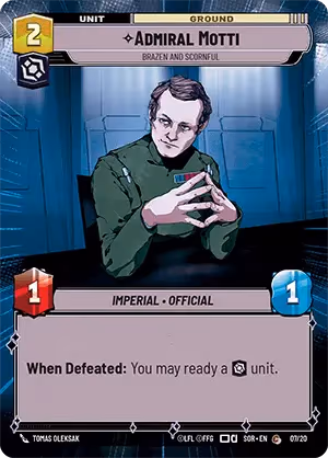 Admiral Motti - Brazen and Scornful SOROP-007 Star Wars Unlimited card