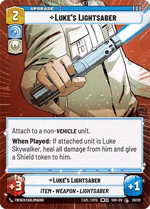 Luke's Lightsaber SOROP-008 Star Wars Unlimited card