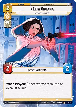 Leia Organa - Defiant Princess SOROP-011 Star Wars Unlimited card