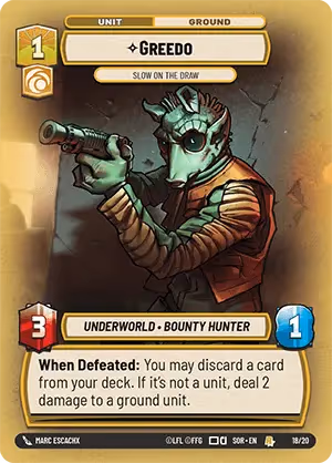 Greedo - Slow on the Draw SOROP-018 Star Wars Unlimited card