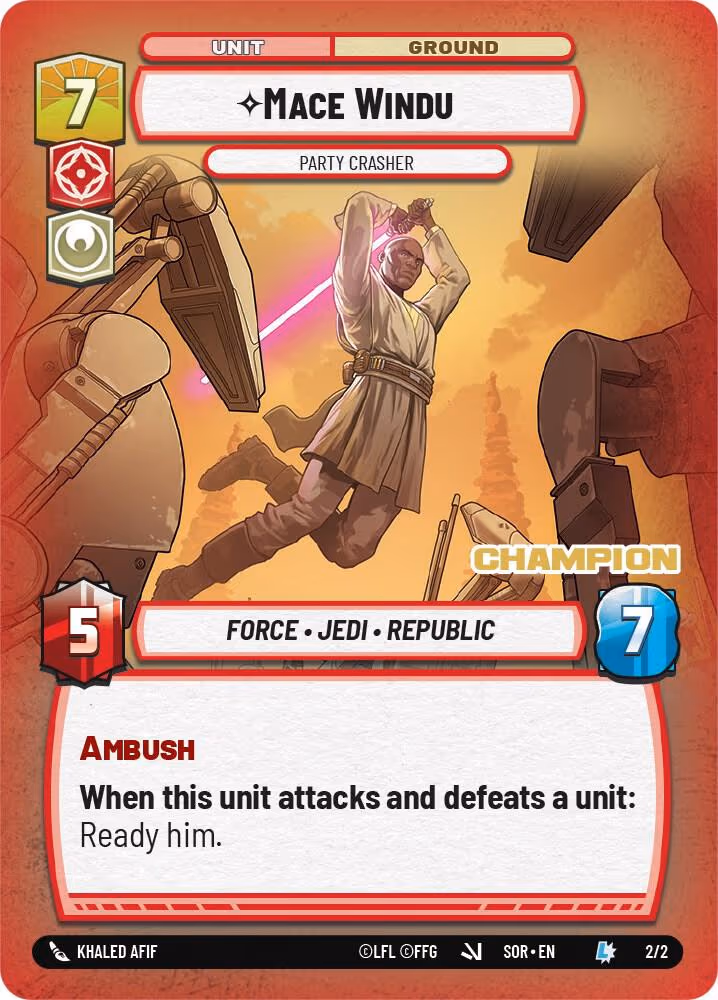 Mace Windu - Party Crasher SS1-2-C Store Showdown Star Wars Unlimited card