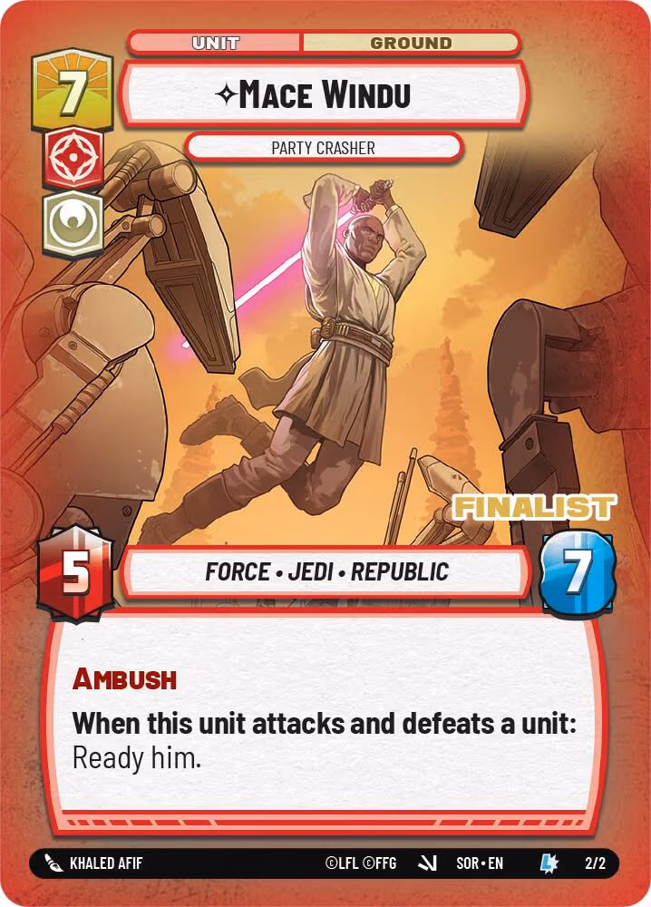 Mace Windu - Party Crasher SS1-2-F Store Showdown Star Wars Unlimited card