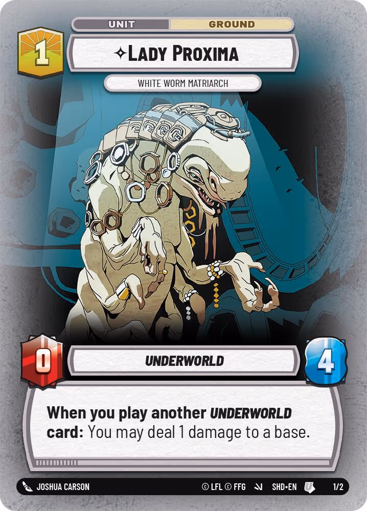 Lady Proxima - White Worm Matriarch SS2-1 Star Wars Unlimited card