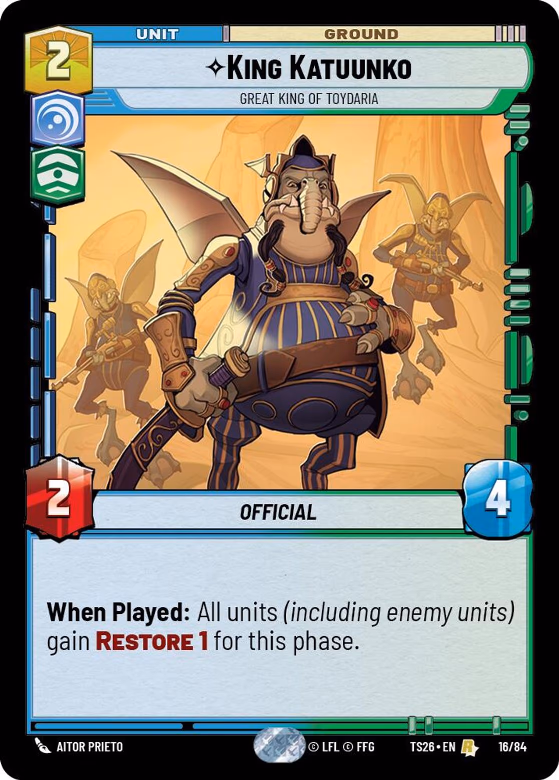 King Katuunko - Great King of Toydaria TS26-16 Star Wars Unlimited card