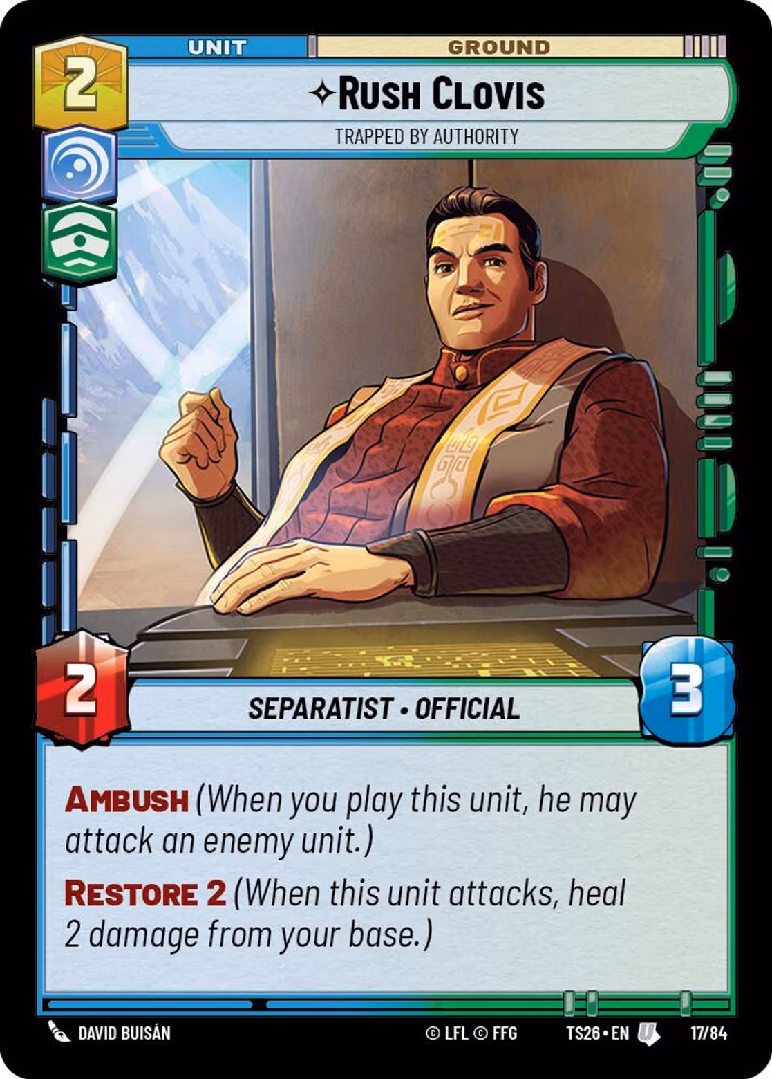 Rush Clovis - Trapped by Authority TS26-17 Star Wars Unlimited card