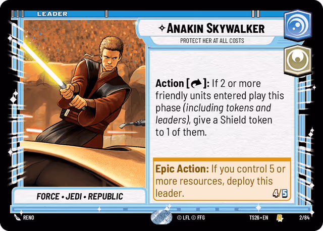 Anakin Skywalker - Protect Her At All Costs TS26-2 Star Wars Unlimited card