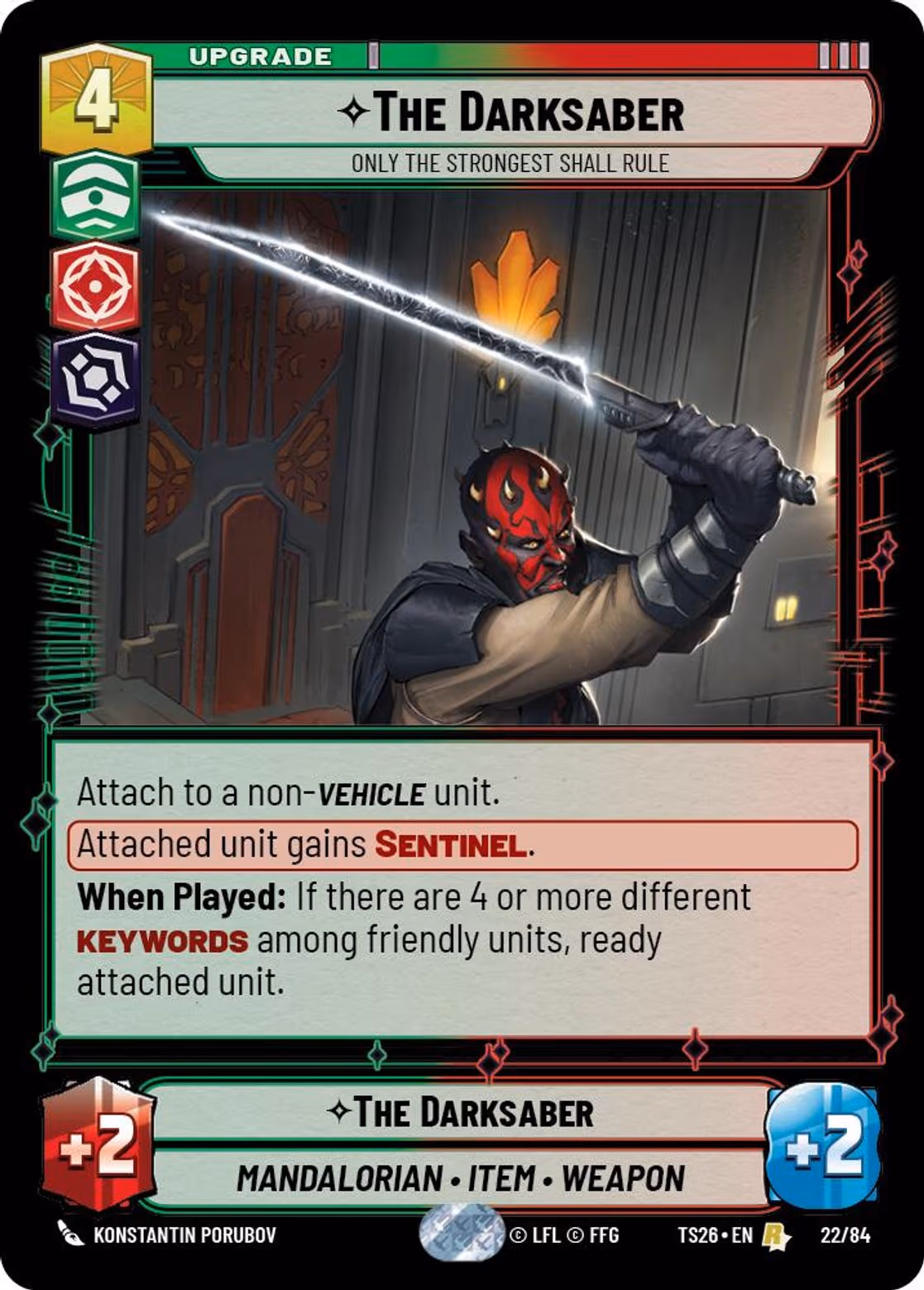 The Darksaber - Only the Strongest Shall Rule TS26-22 Star Wars Unlimited card