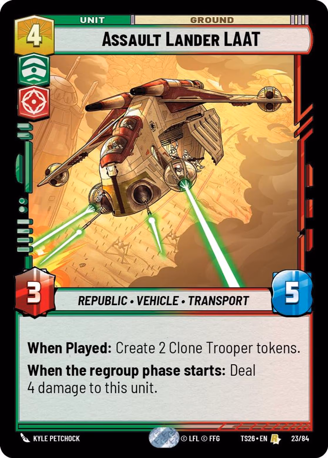 Assault Lander LAAT TS26-23 Star Wars Unlimited card