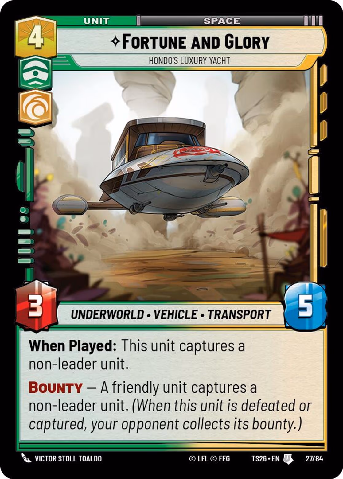 Fortune and Glory - Hondo's Luxury Yacht TS26-27 Star Wars Unlimited card