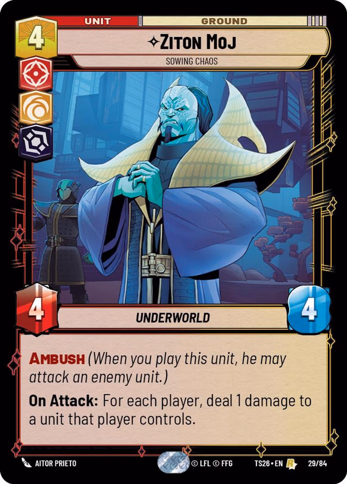 Ziton Moj - Sowing Chaos TS26-29 Star Wars Unlimited card