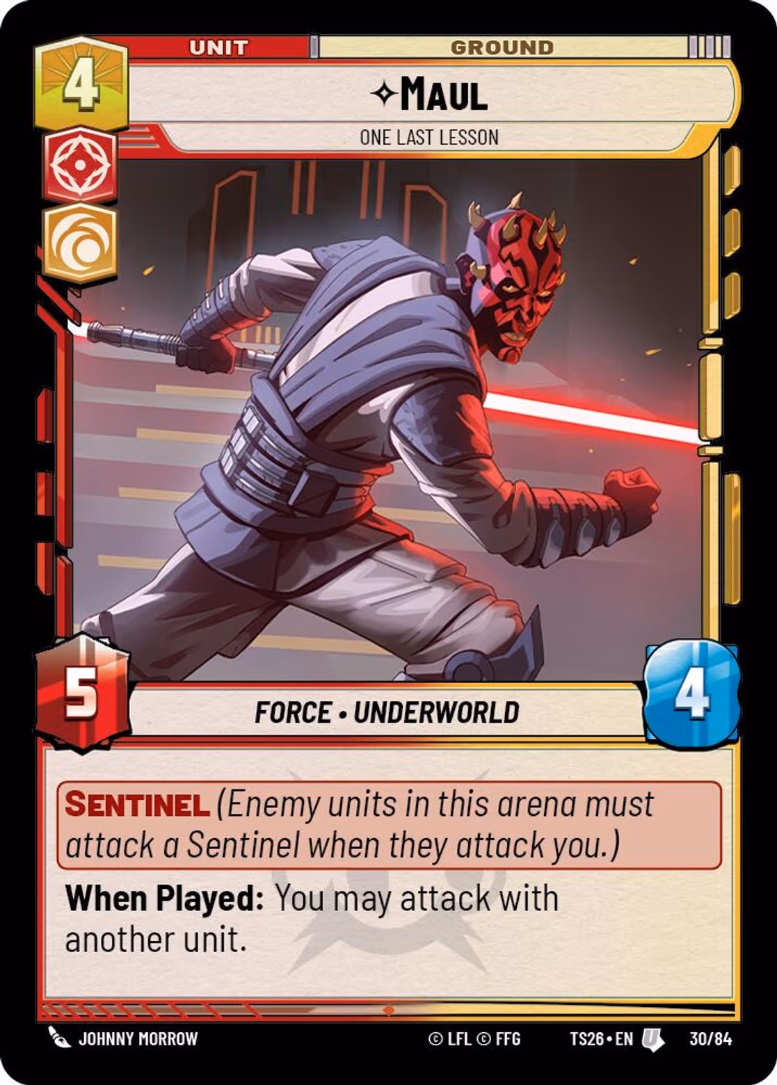 Maul - One Last Lesson TS26-30 Star Wars Unlimited card