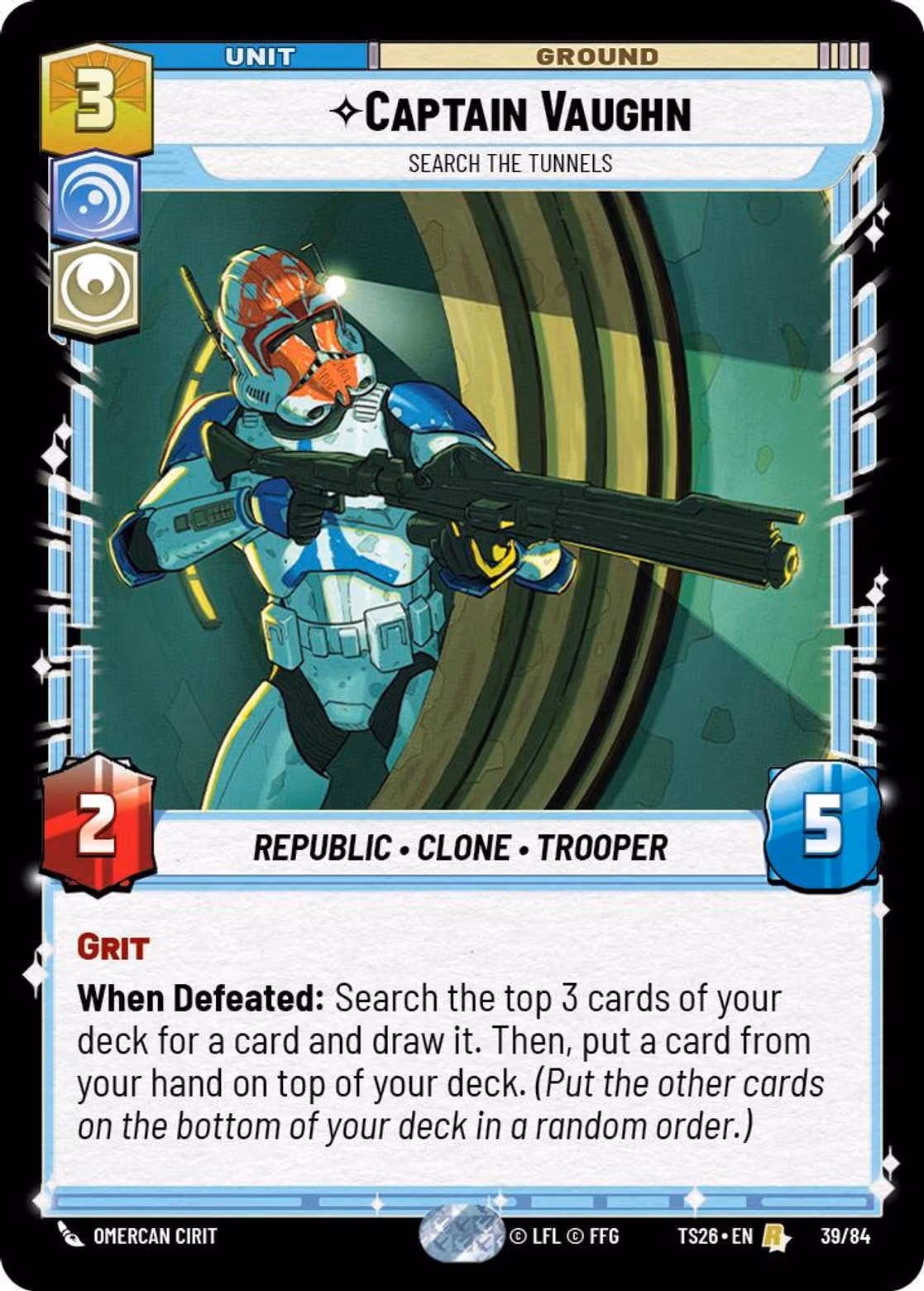 Captain Vaughn - Search the Tunnels TS26-39 Star Wars Unlimited card