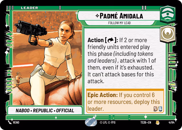 Padmé Amidala - Follow My Lead TS26-4 Star Wars Unlimited card