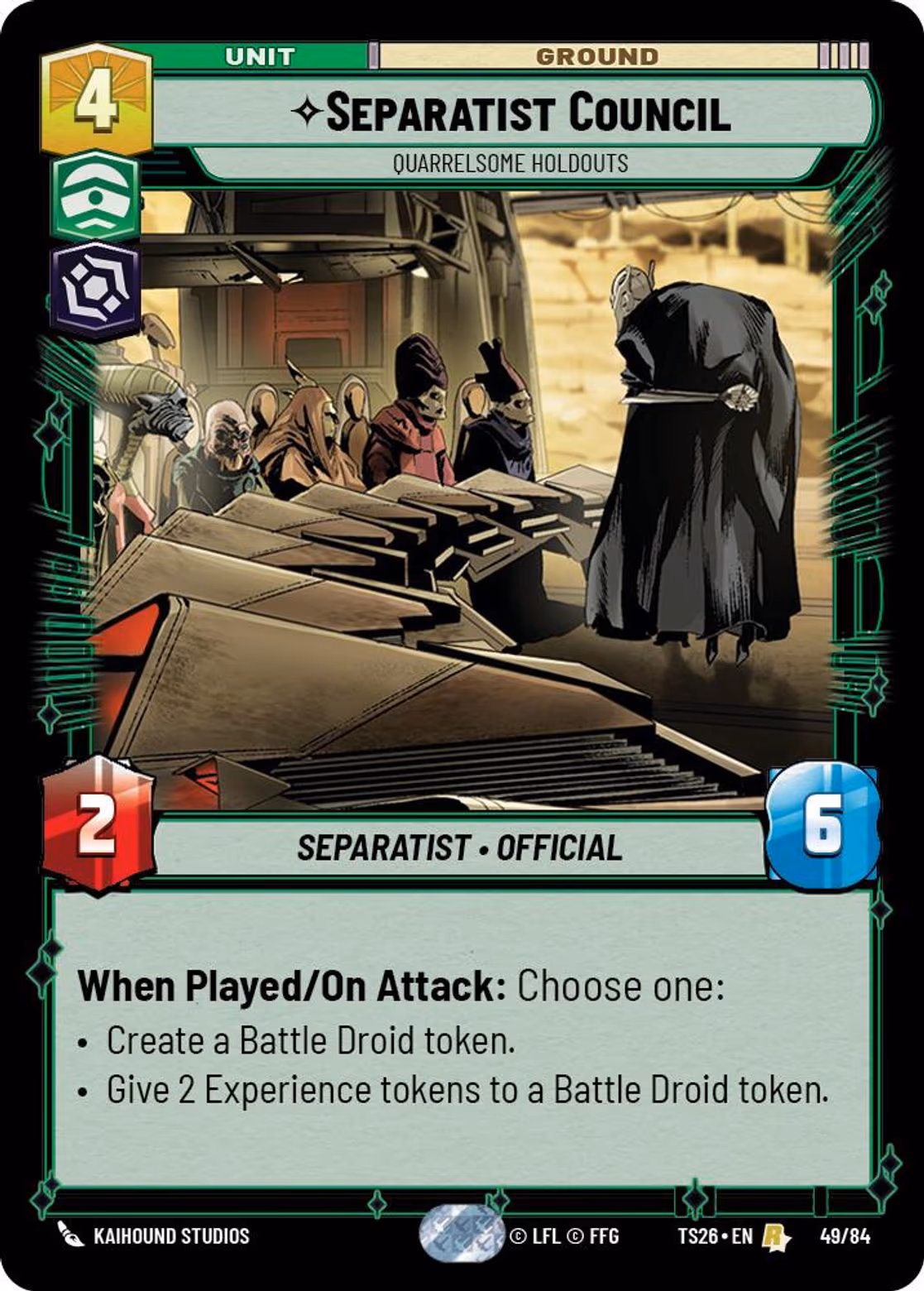 Separatist Council - Quarrelsome Holdouts TS26-49 Star Wars Unlimited card