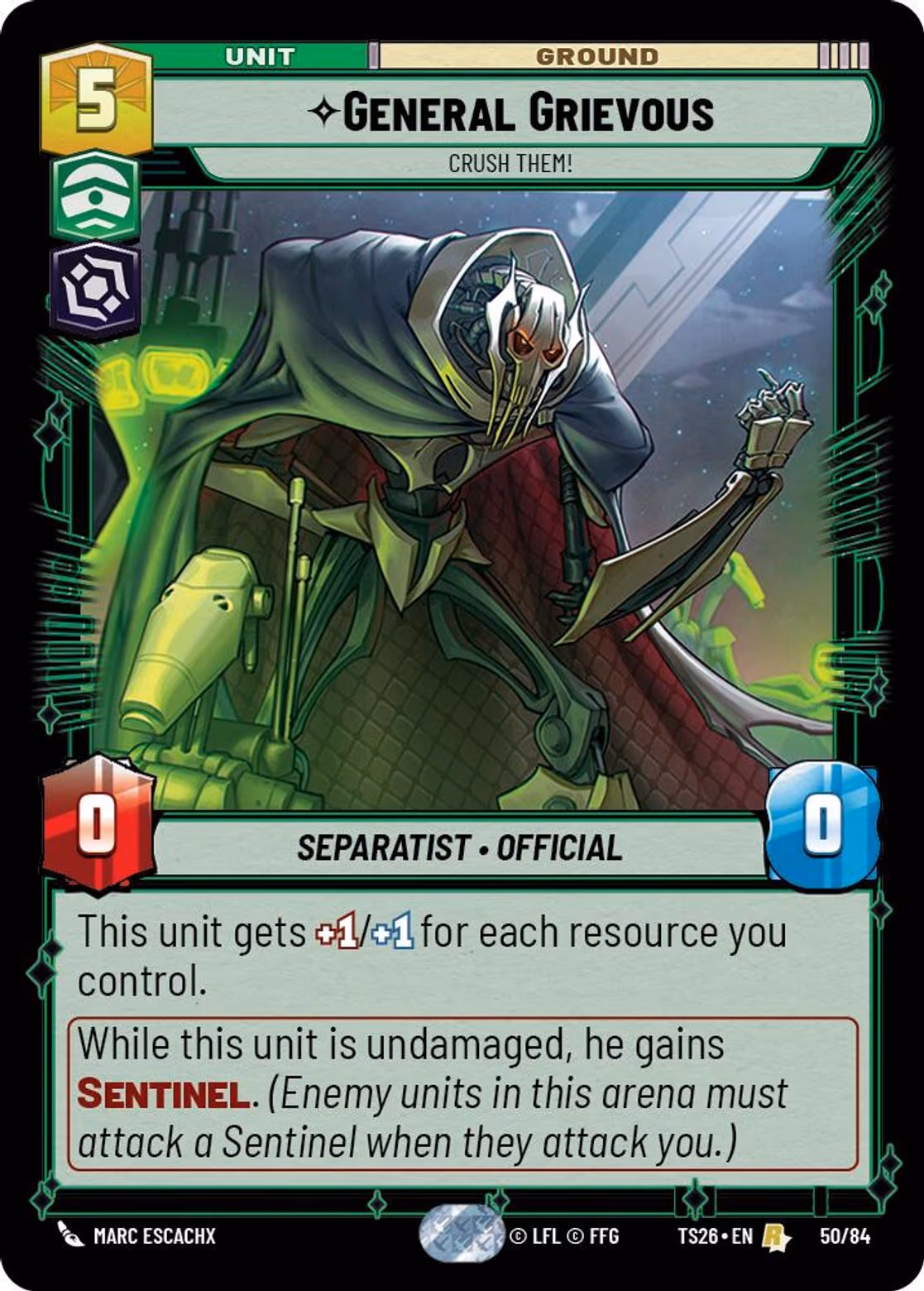 General Grievous - Crush Them! TS26-50 Star Wars Unlimited card
