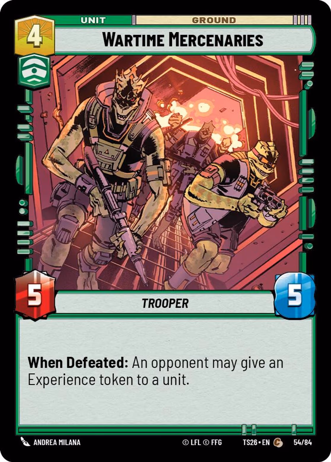 Wartime Mercenaries TS26-54 Star Wars Unlimited card