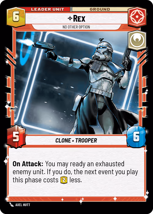 Rex - No Other Option TS26-6 Star Wars Unlimited card (back face)