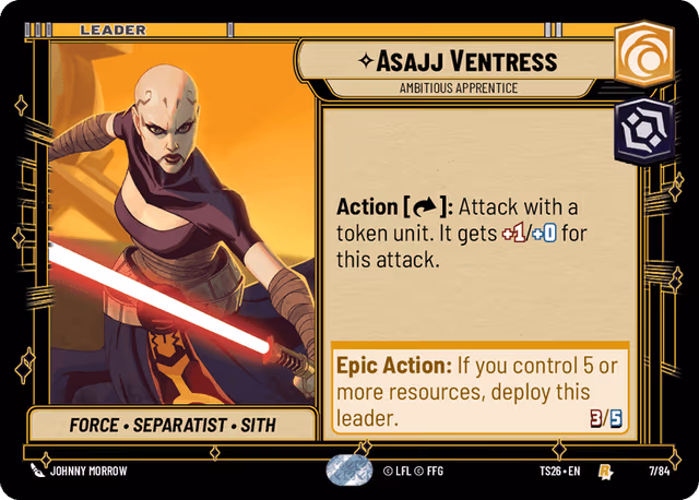 Asajj Ventress - Ambitious Apprentice TS26-7 Star Wars Unlimited card