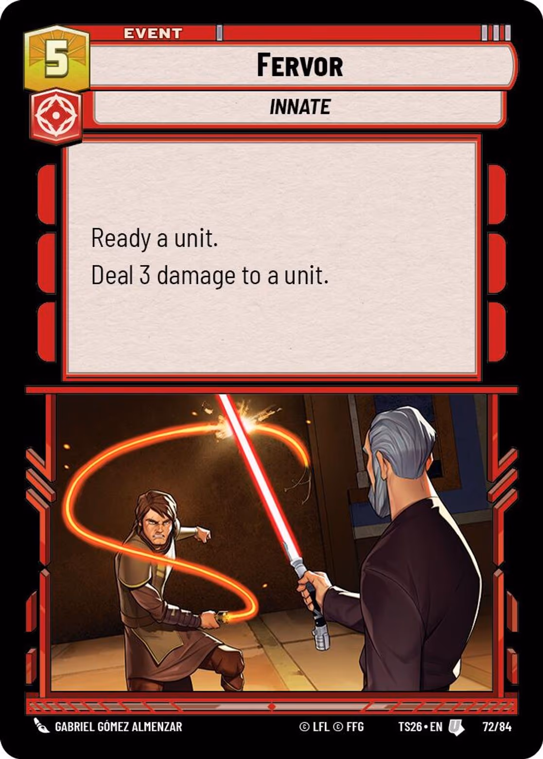 Fervor TS26-72 Star Wars Unlimited card