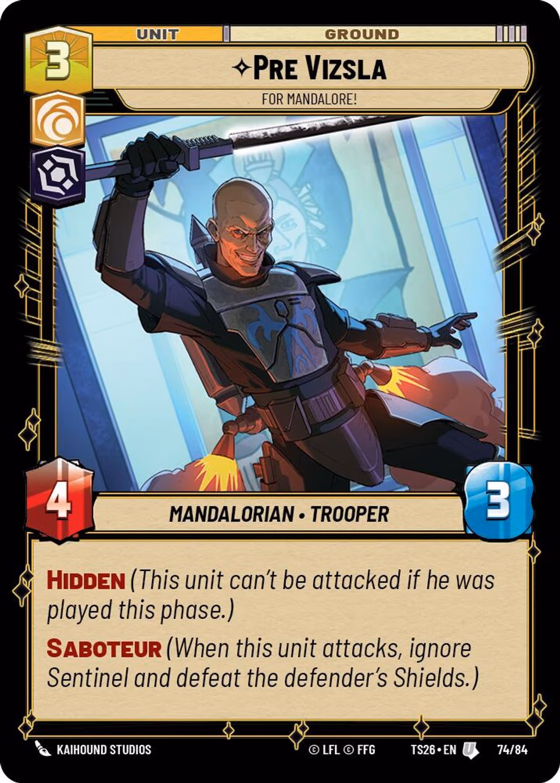 Pre Vizsla - For Mandalore! TS26-74 Star Wars Unlimited card