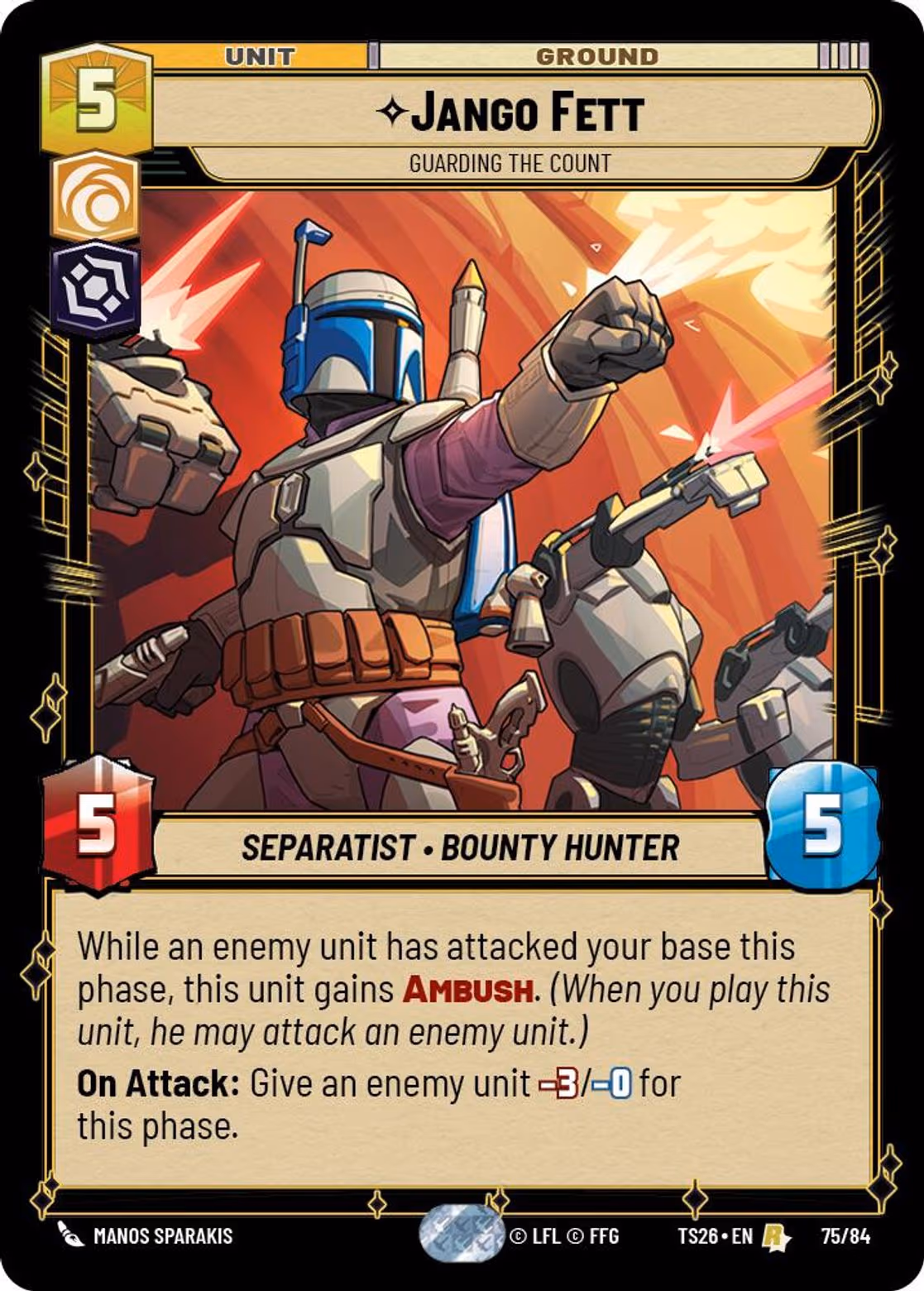 Jango Fett - Guarding the Count TS26-75 Star Wars Unlimited card