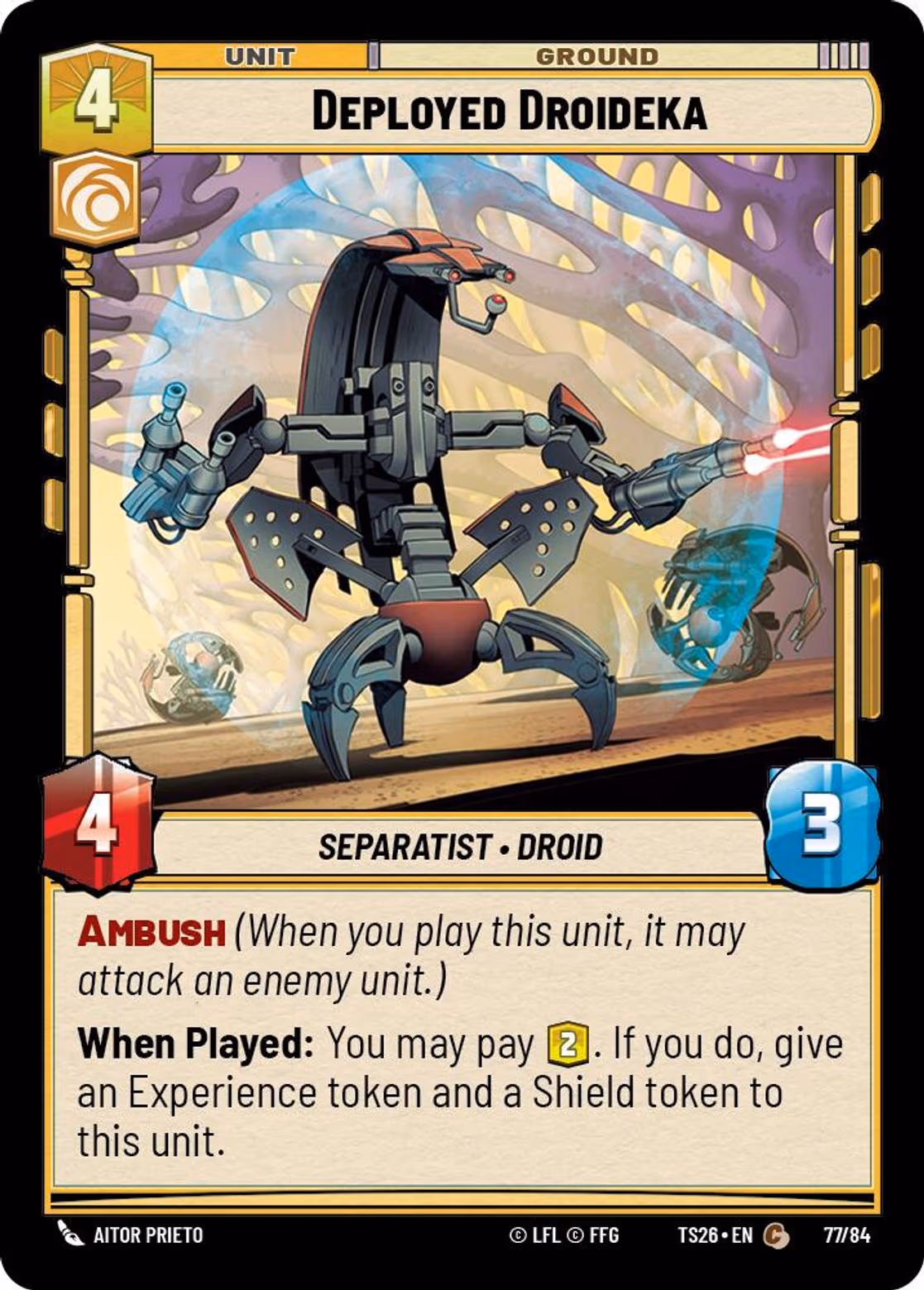 Deployed Droideka TS26-77 Star Wars Unlimited card